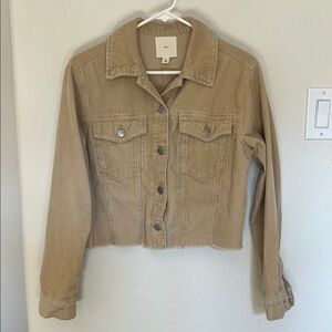 Tan Jean Jacket with Cropped Corduroy Style